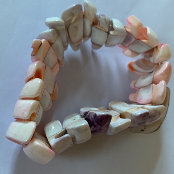 Sea shell surf bracelet elastic stretch pink puka - Picture 4 of 4
